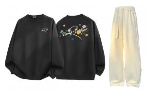 Свитшот-сет Unisex Crew Neck Moderate WARRIOR, темно-серый+оранжевый (clothing sets)