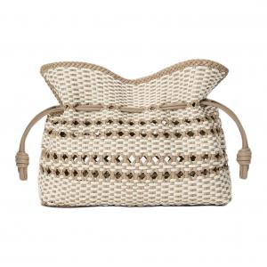 LOEWE Клатч Flamenco из мягкой коровьей кожи Medium Women's Soft White & Taupe