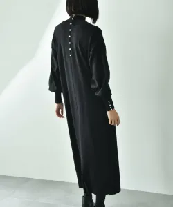 Вязаное платье с жемчужным узором на манжетах сзади Interplanet, цвет Black