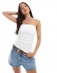 Асимметричный топ-бандо Miss Selfridge кремового цвета