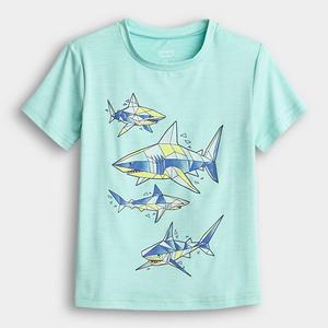 Детская футболка с коротким рукавом и принтом Jumping Beans, Blue Multi Sharks