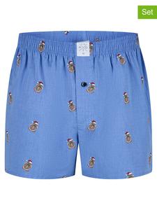 MG-1 Комплект из 3 штук: тканые боксерские шорты темно-синего/сине-серого цвета