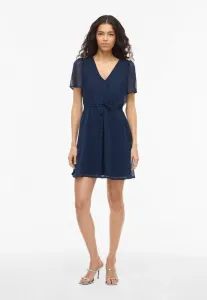 Короткое платье vifalia с v-образным вырезом, повседневное платье Vila, Navy Blazer