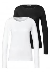 Рубашка STREET ONE, черный/белый