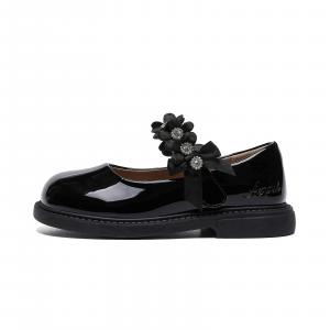 Детские кожаные туфли с нескользящей подошвой для детей Annil, черный
