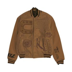 Куртка Cactus Jack by Travis Scott x Fragment Manifest Varsity Jacket, Brown
