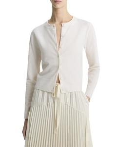 Кардиган Vince Tipped Half Moon из смеси шерсти и кашемира Vince, белый