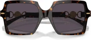 Женские солнцезащитные очки Versace, черная оправа, темно-серые линзы, 55 мм, Havana