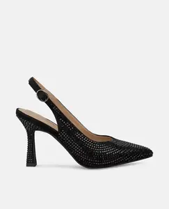 Женские туфли на шпильке, украшенные стразами, с застежкой-пряжкой Alma en Pena, черный