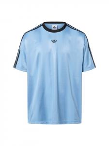 Футболка из жаккардового джерси светло-голубого цвета Adidas originals