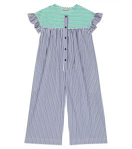 Полосатый комбинезон из смесового хлопка Il Gufo, разноцветный