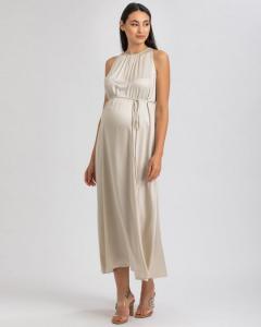 Платье для беременных Clarissa без рукавов из атласа с приятным на ощупь покрытием для особых случаев PIETRO BRUNELLI MATERNITY, Icy beige