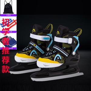 HEAD Коньки для фигурного катания для начинающих, регулируемые, с сумкой, защитой для лезвий и наколенниками, цвет message, размер L (36-41) для стопы 22.5-26 см