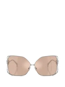 Солнцезащитные очки с геометрическим логотипом Versace, серебряный