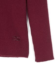 Elisabetta Franchi La Mia Bambina свитер ребристого плетения, красный