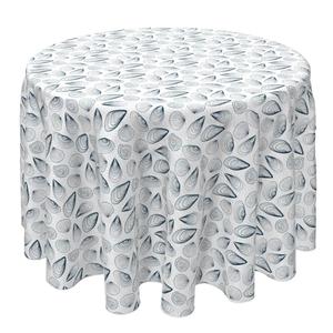 Круглая скатерть, 100 % хлопок, 60 круглых дюймов, «Океанские ракушки и волны».