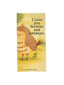 Mr. & Mrs. Panda Банное полотенце с изображением совы, с веселым рисунком и надписью, выполненными в бирюзовых пастельных тонах