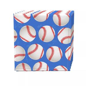 Набор салфеток из 4 шт., 100 % хлопок, 20x20 дюймов, синие бейсбольные мячи