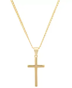 Мужское кубинское ожерелье с цепочкой и крестиком, покрытое 14-каратным золотом Steeltime, gold