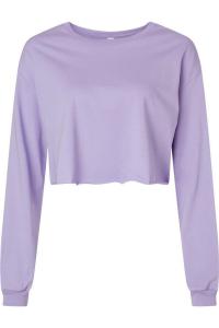 BELLA + CANVAS FWD модная женская укороченная футболка с длинным рукавом, темно-лавандовый