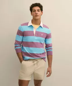 Хлопковая трикотажная регбийная футболка с логотипом GF