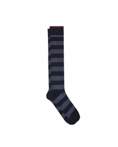 Мужские высокие носки в двухцветную полоску синего цвета Kiff-Kiff