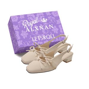 Alxnan Женские повседневные туфли-одиночки бежевые с коробкой, цвет Beige+Box