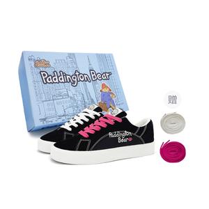 Paddington Bears Низкие скейтерские кроссовки унисекс - непарные (белый/розово-красный шнурок)[с фирменной коробкой], цвет Mismatched (White/Rose Red Shoelace)[Custom Box Included]