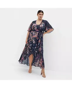 Платье Plus Size с принтом Lovers Lane CITY CHIC, синий