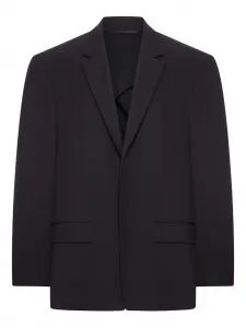 Шерстяной однобортный пиджак BALENCIAGA, черный