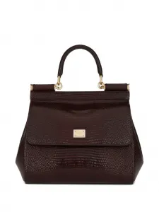 Сумка-шоппер Sicily из змеиной кожи среднего размера DOLCE & GABBANA, красный