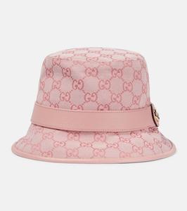 Парусиновая панама с узором gg Gucci, розовый