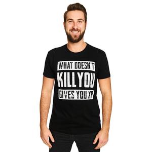 Футболка Что не убивает тебя, дает тебе XP, черная