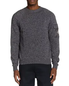 Шерстяной кашемировый свитер с карманами Moncler, серый