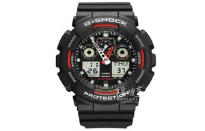 Часы Casio G-Shock Analog-Digital GA-100 Series, арт. GA-100-1A4, черно-красный