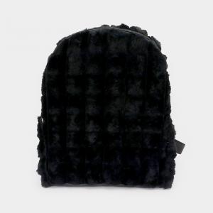 Стеганый рюкзак из искусственного меха FASHNZFAB, черный