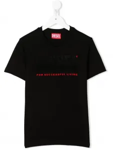 Футболка с аппликацией-логотипом Diesel Kids, черный