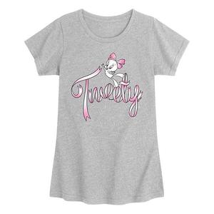 Футболка с принтом Looney Tunes Tweety для девочек 7-16 лет Licensed Character, Heather Gray