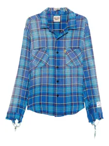 Рубашка в клетку с бахромой Gallery Dept., синий