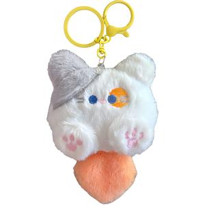 Милые длиннохвостые кошачьи куклы плюшевый кулон высота 11см ROUERXIONG, оранжевый