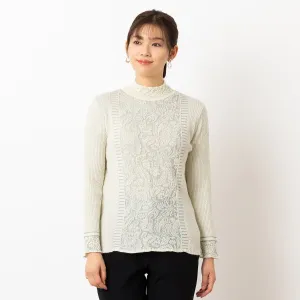 Пышный жаккардовый свитер Lobjie, цвет White