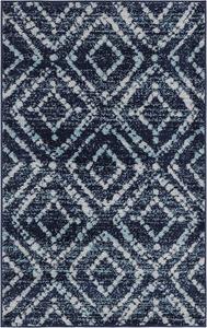 Ковер SAFAVIEH, 77 x 122 см, Adirondack Collection, Navy & Ivory, современный дизайн с эффектом потертости, не линяет и прост в уходе, идеален для помещений с высокой проходимостью: прихожая, гостиная, спальня (ADR131N)