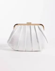 Кремовый атласный клатч со складками True Decadence