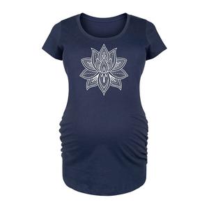 Белая футболка с рисунком Maternity Mandala Lotus, темно-синий