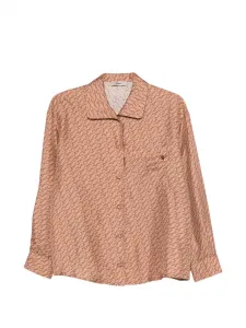 Рубашка с узором и воротником Herno, коричневый