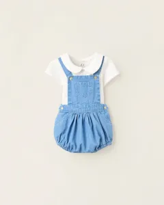 Набор для малыша с регулируемыми подтяжками и эластичной талией Zippy, светло-голубой