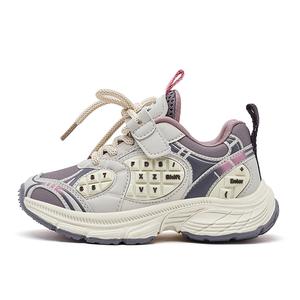 Нескользящие дышащие низкие детские кроссовки для бега HOBIBEAR, серый/черный