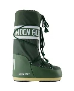 Зеленые синтетические ботинки с иконкой Moon Boot, зеленый