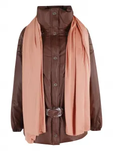 Стеганая куртка с поясом MARBELL, коричневый