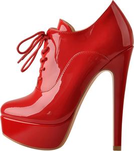 Ботильоны на шнуровке с ультравысоким каблуком-подбородком и круглым носком Onlymakerheels, Red B